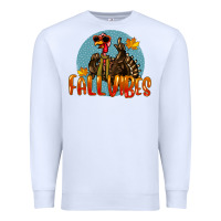 White Fall Vibes Turkey Premium Sweatshirt - LillyAllenDesigns