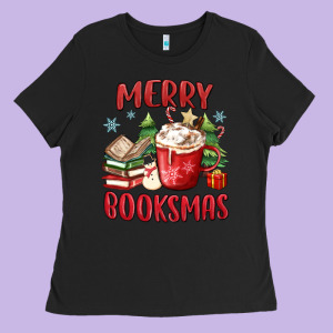 Merry Booksmas Ladies Tee Designed By Maliassmallbusiness