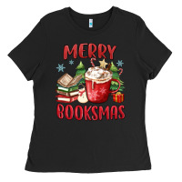 Black merry booksmas Ladies Tee - MaliasSmallBusiness