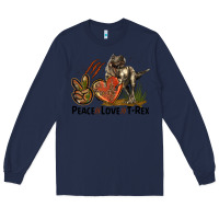 Navy Western Peace Love T-Rex Long Sleeve Tee - LillyAllenDesigns