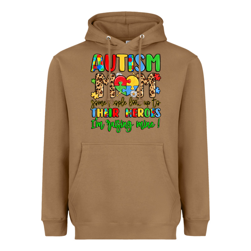 Autism Mom Some People Look Up To Their Heroes Heavyweight Hoodie by LillyAllenDesigns | Teevron
