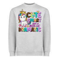 Heather Grey cute smart and a little bit dramatic unicorn Heavyweight Sweatshirt - AdoDesignShop