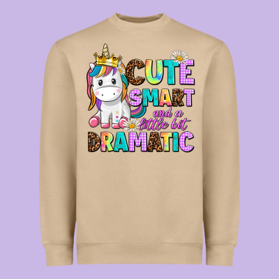 Cute Smart And A Little Bit Dramatic Unicorn Heavyweight Sweatshirt Designed By Adodesignshop
