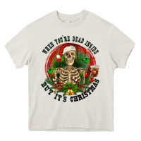 Cream When you're dead inside but it's christmas Heavy Core Tee - RanaPortraitStore