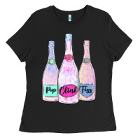 Black pop clink fizz champagne bubbly Ladies Tee - MaliasSmallBusiness