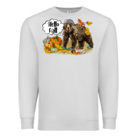 Dove Grey Hello Fall Brown Bear Premium Sweatshirt - LillyAllenDesigns