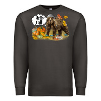 Smoke Hello Fall Brown Bear Premium Sweatshirt - LillyAllenDesigns