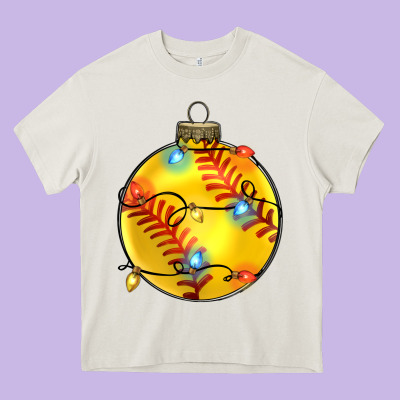 Christmas  Softball Heavy Core Tee Designed By Zillion Design Studio