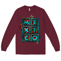 Burgundy mexico with roses Long Sleeve Tee - Jasminsmagicworld