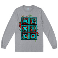 Heather Grey mexico with roses Long Sleeve Tee - Jasminsmagicworld
