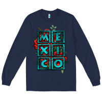 Navy mexico with roses Long Sleeve Tee - Jasminsmagicworld