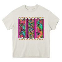 Cream tie dye hearts and butterfly with flowers Heavy Core Tee - Artiststas