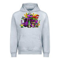 Heather Grey mardi gras gnome truck Urban Hoodie - CowGirlArtShop