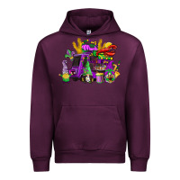 Mauve Wine mardi gras gnome truck Urban Hoodie - CowGirlArtShop
