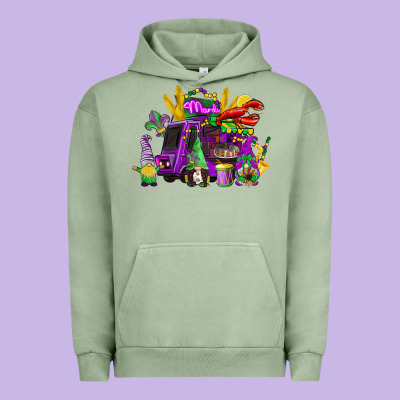 Mardi Gras Gnome Truck Urban Hoodie Designed By Cowgirlartshop