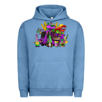 Pigment Pebble Blue mardi gras gnome truck Urban Hoodie - CowGirlArtShop