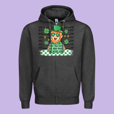 May The Luck Of The Irish Be With You Zipper Hoodie Designed By Maliassmallbusiness