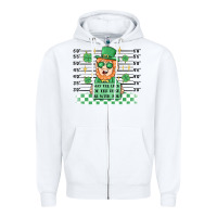 White may the luck of the irish be with you Zipper Hoodie - MaliasSmallBusiness