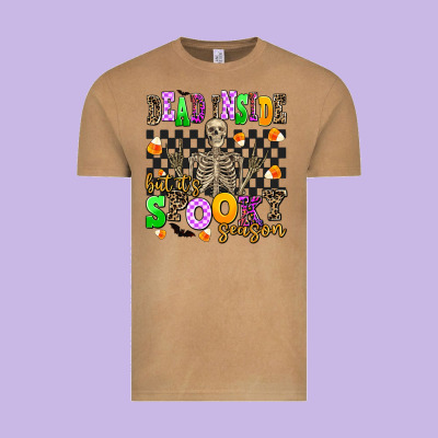 Dead Inside But Its Spooky Season Vintage Tee Designed By Adodesignshop