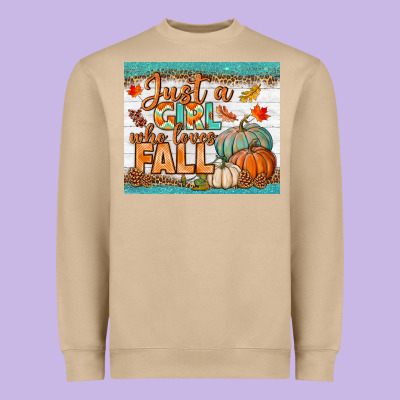 Just A Girl Who Loves Fall Mousepad Heavyweight Sweatshirt Designed By Bundleandbundleshop