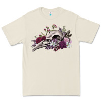 Bone Boho floral raven skull Premium Tee - RanaPortraitStore