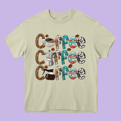 Coffee Coffee Coffee Heavy Core Tee Designed By Texasbilliewilder