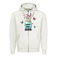 Oatmeal Heather mama preview costom name Zipper Hoodie - MaliasSmallBusiness