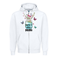 White mama preview costom name Zipper Hoodie - MaliasSmallBusiness