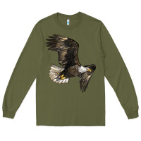 Army Green White Headed Eagle Long Sleeve Tee - LillyAllenDesigns