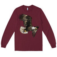Burgundy White Headed Eagle Long Sleeve Tee - LillyAllenDesigns