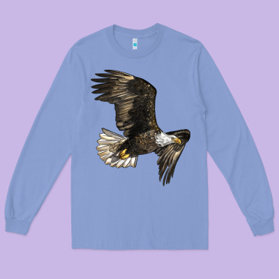 White Headed Eagle Long Sleeve Tee Designed By Lillyallendesigns