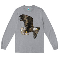 Heather Grey White Headed Eagle Long Sleeve Tee - LillyAllenDesigns
