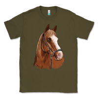 Army Green horse portrait Classic Tee - Artiststas