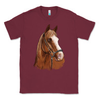 Burgundy horse portrait Classic Tee - Artiststas