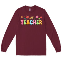 Burgundy custom teacher flowers Long Sleeve Tee - JahusDesignShop