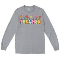 Heather Grey custom teacher flowers Long Sleeve Tee - JahusDesignShop