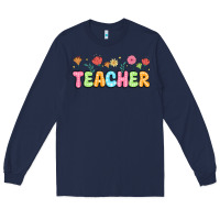 Navy custom teacher flowers Long Sleeve Tee - JahusDesignShop