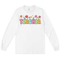 White custom teacher flowers Long Sleeve Tee - JahusDesignShop
