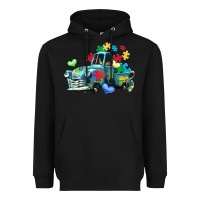 Black autism truck Heavyweight Hoodie - LillyAllenDesigns