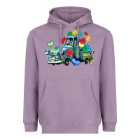 Lavender autism truck Heavyweight Hoodie - LillyAllenDesigns