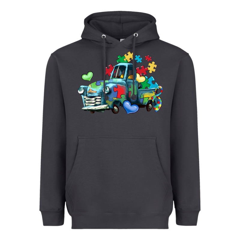 Autism Truck Heavyweight Hoodie by LillyAllenDesigns | Teevron