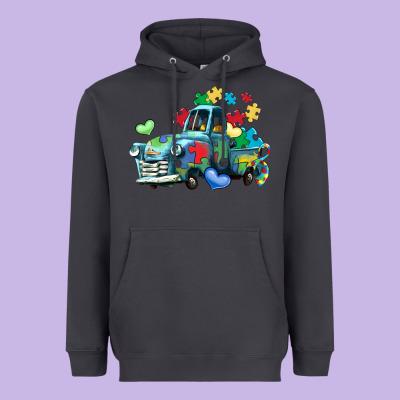 Autism Truck Heavyweight Hoodie Designed By Lillyallendesigns