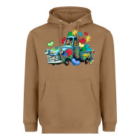 Toasted Coconut autism truck Heavyweight Hoodie - LillyAllenDesigns