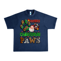 Navy merry christmas paws with santa Urban Heavy Tee - AdoDesignShop