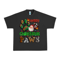 Pigment Black merry christmas paws with santa Urban Heavy Tee - AdoDesignShop