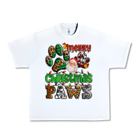 Merry Christmas Paws With Santa Urban Heavy Tee | Teevron