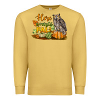 Antique Gold Here Comes Fall Owl Premium Sweatshirt - LillyAllenDesigns