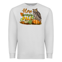 Dove Grey Here Comes Fall Owl Premium Sweatshirt - LillyAllenDesigns