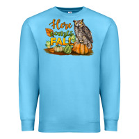 Ocean Blue Here Comes Fall Owl Premium Sweatshirt - LillyAllenDesigns