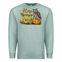 Seafoam Here Comes Fall Owl Premium Sweatshirt - LillyAllenDesigns